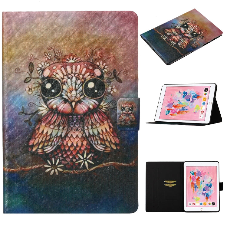 Coloured Drawing Pattern Horizontal Flip Leather Case with Holder & Card Slot & Sleep / Wake-up Function, For iPad Air / Air 2, For iPad 9.7 (2018) & (2017)