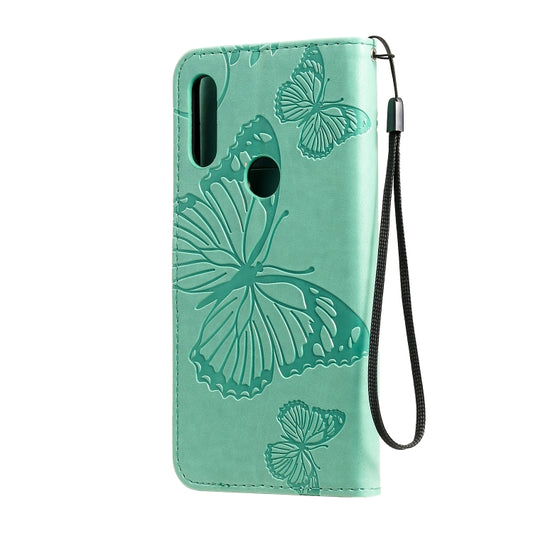 Horizontal flip leather case displaying detailed 3D butterfly embossing design