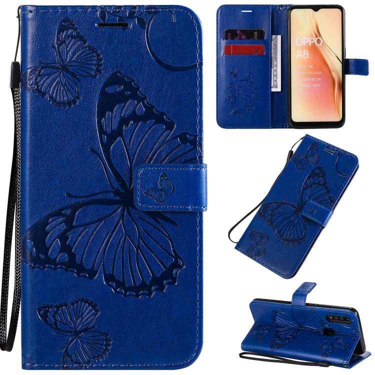 3D Butterflies Embossing Pattern Horizontal Flip Leather Case with Holder & Card Slot & Wallet & Lanyard, For Motorola Moto E7, For Motorola Moto G8 Power, For OPPO A8 / A31 (2020)