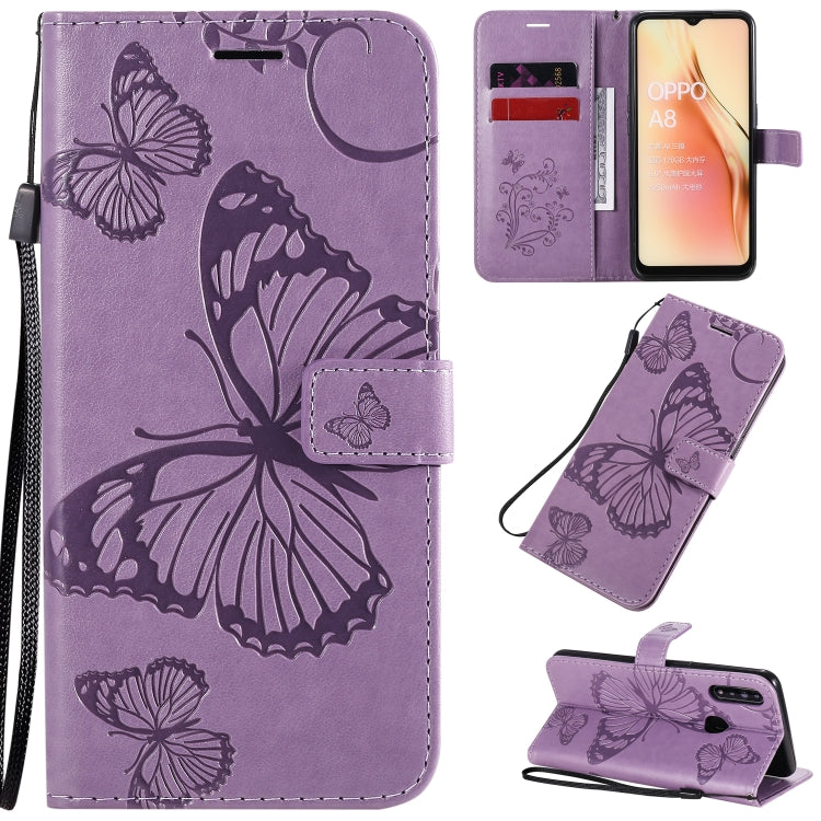 3D Butterflies Embossing Pattern Horizontal Flip Leather Case with Holder & Card Slot & Wallet & Lanyard, For Motorola Moto E7, For Motorola Moto G8 Power, For OPPO A8 / A31 (2020)