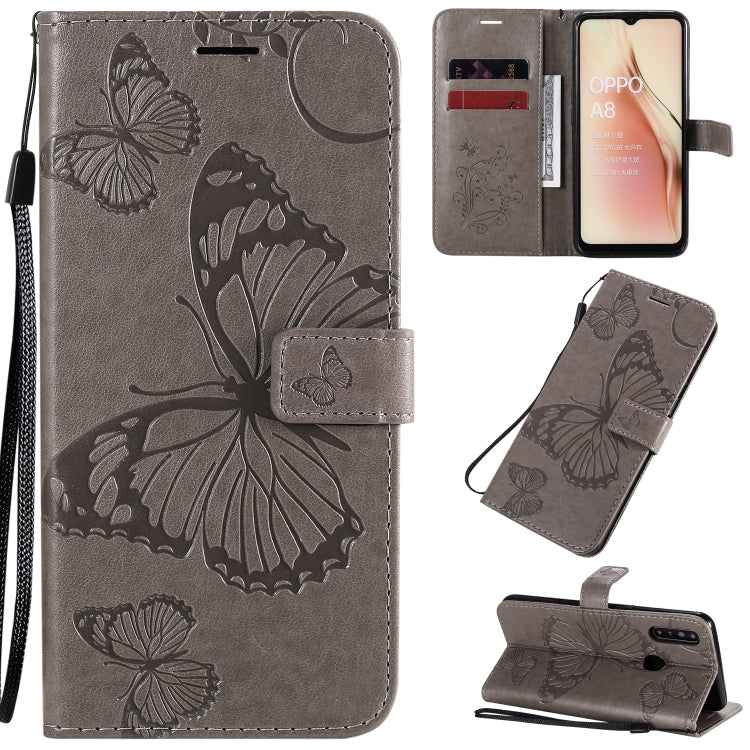 3D Butterflies Embossing Pattern Horizontal Flip Leather Case with Holder & Card Slot & Wallet & Lanyard, For Motorola Moto E7, For Motorola Moto G8 Power, For OPPO A8 / A31 (2020)