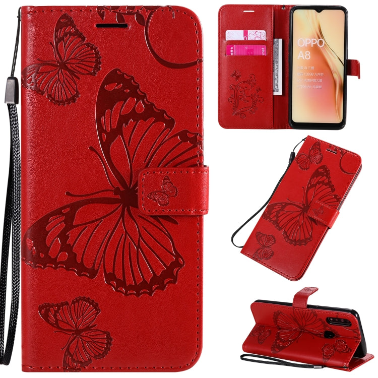 3D Butterflies Embossing Pattern Horizontal Flip Leather Case with Holder & Card Slot & Wallet & Lanyard, For Motorola Moto E7, For Motorola Moto G8 Power, For OPPO A8 / A31 (2020)