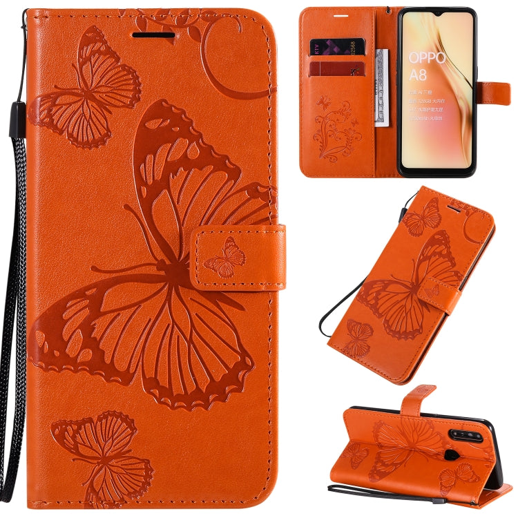 3D Butterflies Embossing Pattern Horizontal Flip Leather Case with Holder & Card Slot & Wallet & Lanyard, For Motorola Moto E7, For Motorola Moto G8 Power, For OPPO A8 / A31 (2020)