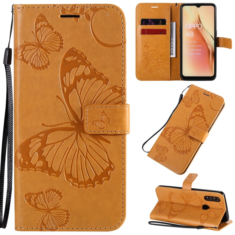 3D Butterflies Embossing Pattern Horizontal Flip Leather Case with Holder & Card Slot & Wallet & Lanyard, For Motorola Moto E7, For Motorola Moto G8 Power, For OPPO A8 / A31 (2020)
