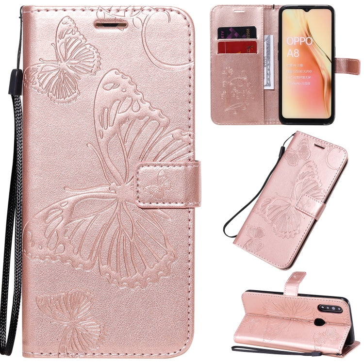3D Butterflies Embossing Pattern Horizontal Flip Leather Case with Holder & Card Slot & Wallet & Lanyard, For Motorola Moto E7, For Motorola Moto G8 Power, For OPPO A8 / A31 (2020)