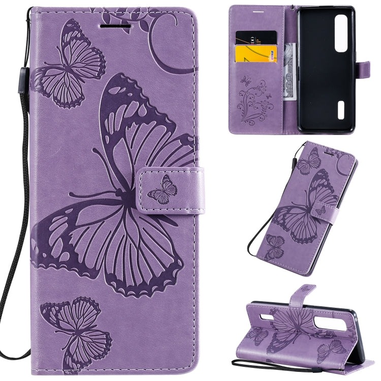 3D Butterflies Embossing Pattern Horizontal Flip Leather Case with Holder & Card Slot & Wallet & Lanyard, For OPPO Find X2 Pro, For OPPO Find X2, For OPPO Realme 6 Pro