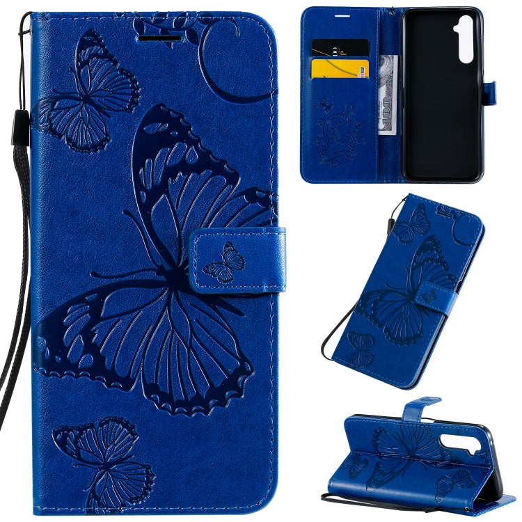 3D Butterflies Embossing Pattern Horizontal Flip Leather Case with Holder & Card Slot & Wallet & Lanyard, For OPPO Find X2 Pro, For OPPO Find X2, For OPPO Realme 6 Pro
