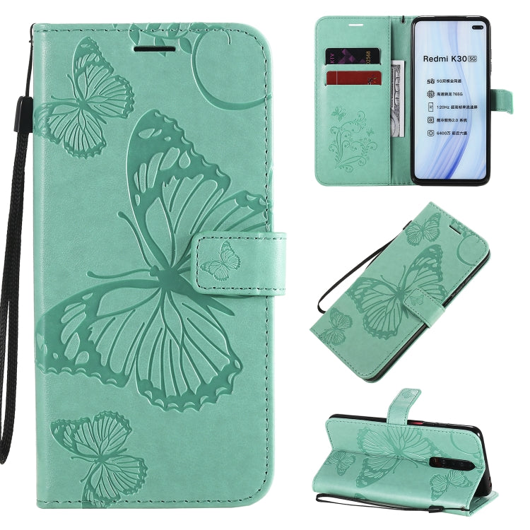 3D Butterflies Embossing Pattern Horizontal Flip Leather Case with Holder & Card Slot & Wallet & Lanyard, For Xiaomi Redmi K30, For Huawei Enjoy 10e, For Galaxy A01