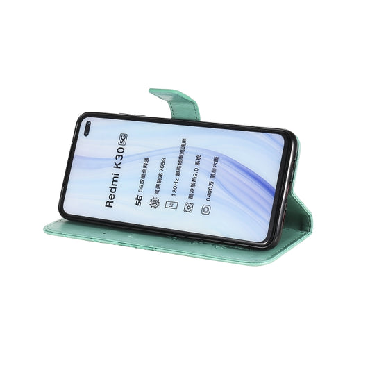 Huawei Enjoy 10e flip wallet case displaying embossed butterfly texture and lanyard