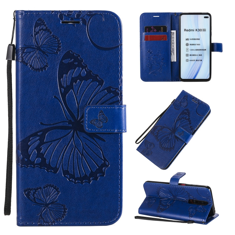 3D Butterflies Embossing Pattern Horizontal Flip Leather Case with Holder & Card Slot & Wallet & Lanyard, For Xiaomi Redmi K30, For Huawei Enjoy 10e, For Galaxy A01