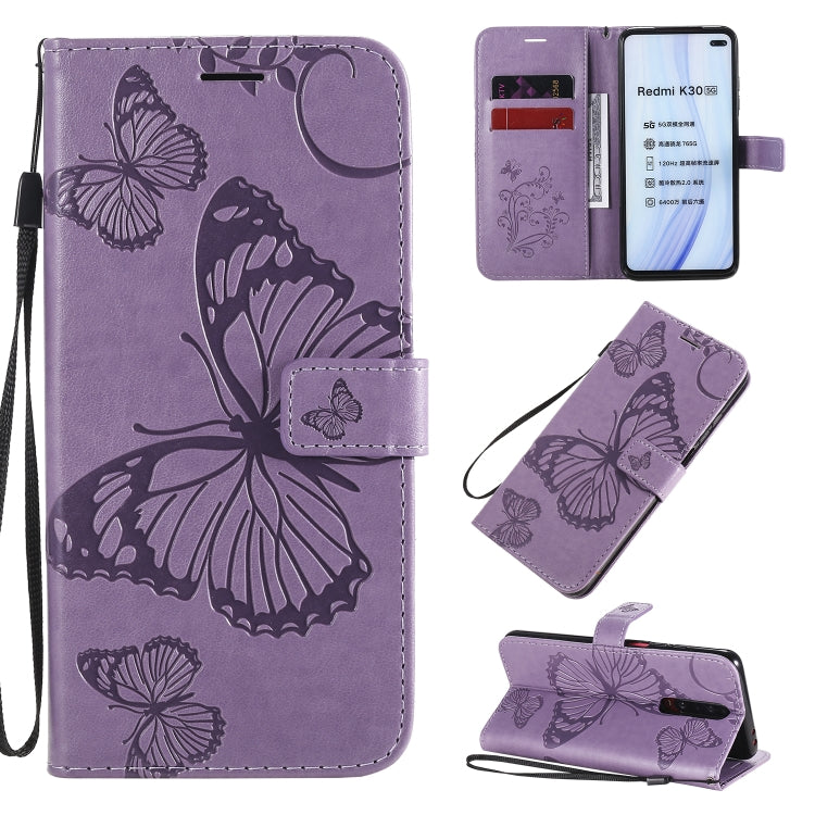 3D Butterflies Embossing Pattern Horizontal Flip Leather Case with Holder & Card Slot & Wallet & Lanyard, For Xiaomi Redmi K30, For Huawei Enjoy 10e, For Galaxy A01