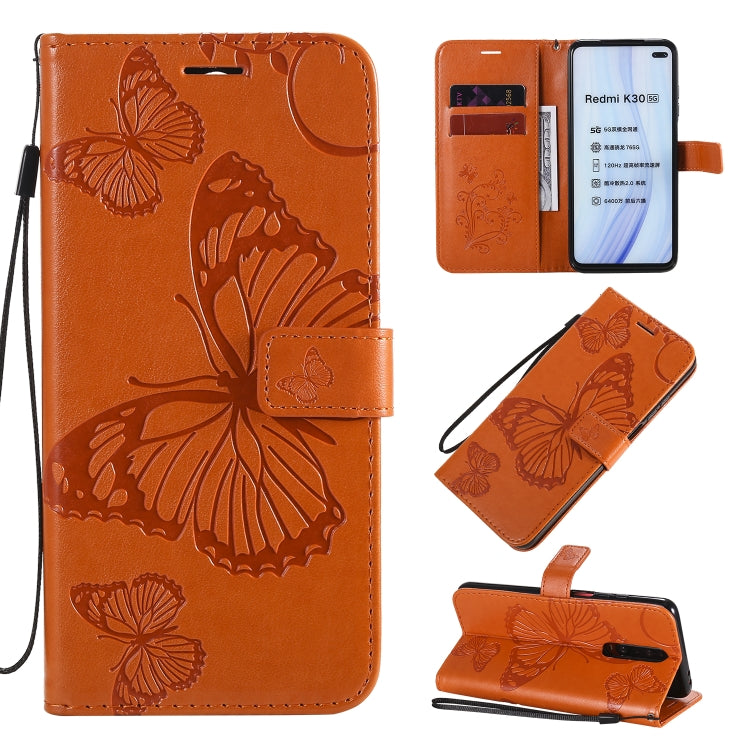 3D Butterflies Embossing Pattern Horizontal Flip Leather Case with Holder & Card Slot & Wallet & Lanyard, For Xiaomi Redmi K30, For Huawei Enjoy 10e, For Galaxy A01