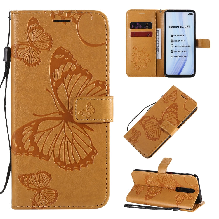 3D Butterflies Embossing Pattern Horizontal Flip Leather Case with Holder & Card Slot & Wallet & Lanyard, For Xiaomi Redmi K30, For Huawei Enjoy 10e, For Galaxy A01