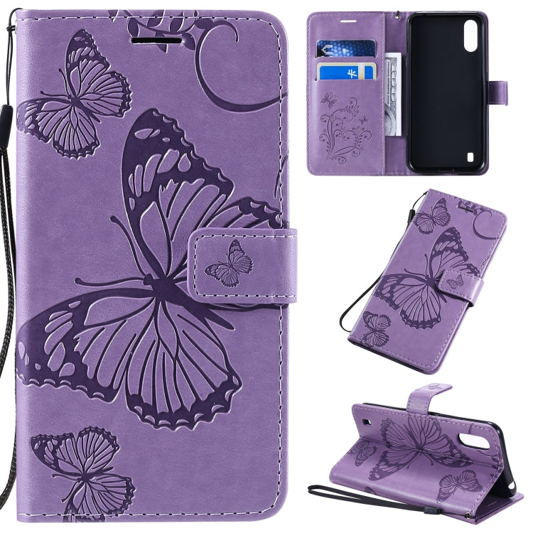 3D Butterflies Embossing Pattern Horizontal Flip Leather Case with Holder & Card Slot & Wallet & Lanyard, For Xiaomi Redmi K30, For Huawei Enjoy 10e, For Galaxy A01