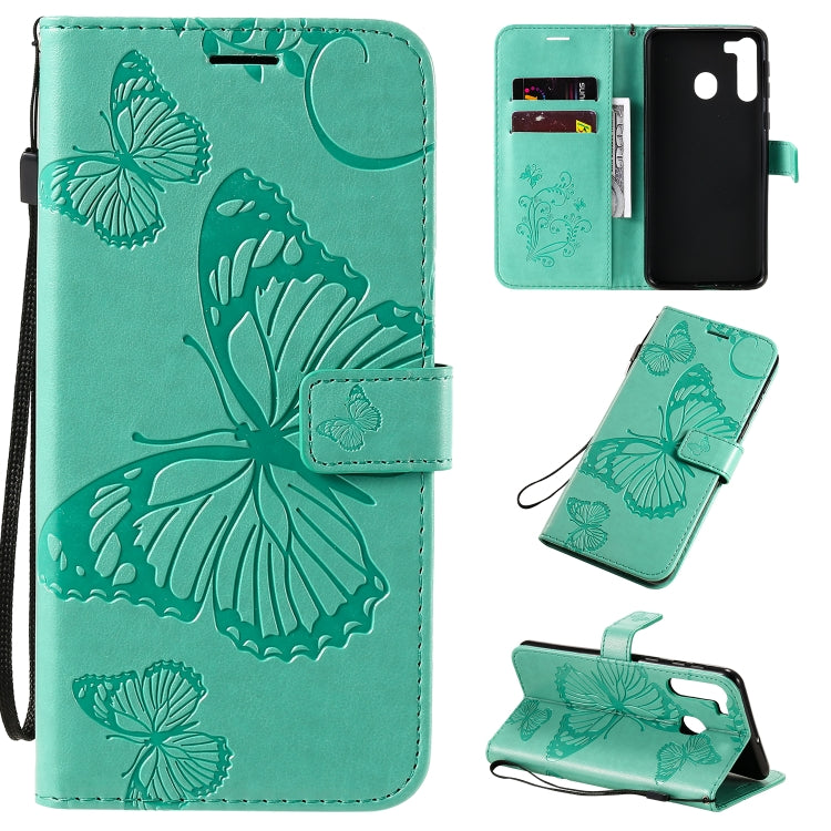 3D Butterflies Embossing Pattern Horizontal Flip Leather Case with Holder & Card Slot & Wallet & Lanyard, For Galaxy A21, For Galaxy A70e, For Galaxy A81 / M60s / Note10 Lite