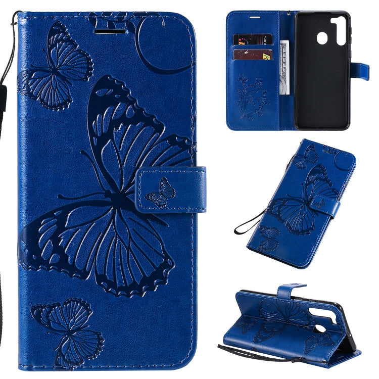 3D Butterflies Embossing Pattern Horizontal Flip Leather Case with Holder & Card Slot & Wallet & Lanyard, For Galaxy A21, For Galaxy A70e, For Galaxy A81 / M60s / Note10 Lite