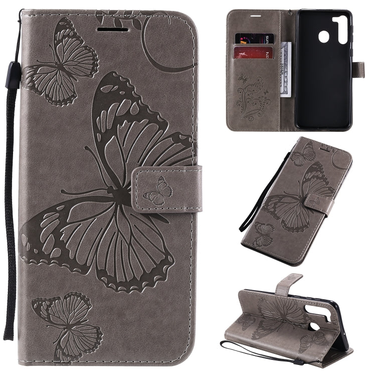 3D Butterflies Embossing Pattern Horizontal Flip Leather Case with Holder & Card Slot & Wallet & Lanyard, For Galaxy A21, For Galaxy A70e, For Galaxy A81 / M60s / Note10 Lite