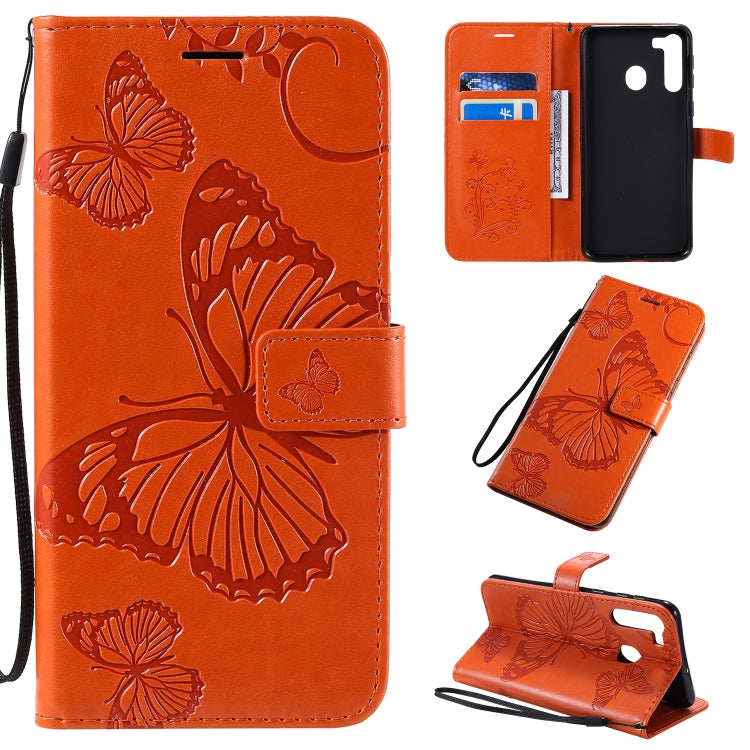 3D Butterflies Embossing Pattern Horizontal Flip Leather Case with Holder & Card Slot & Wallet & Lanyard, For Galaxy A21, For Galaxy A70e, For Galaxy A81 / M60s / Note10 Lite