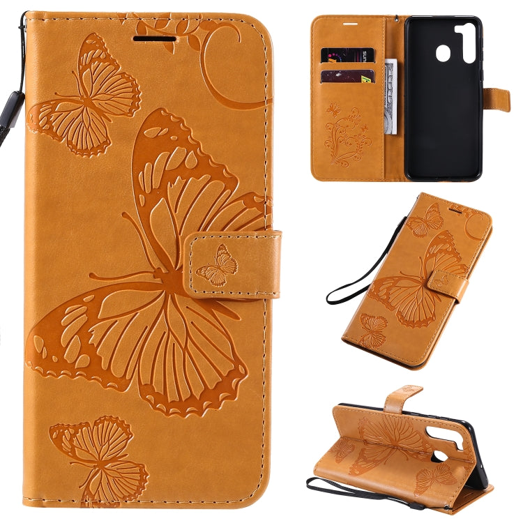 3D Butterflies Embossing Pattern Horizontal Flip Leather Case with Holder & Card Slot & Wallet & Lanyard, For Galaxy A21, For Galaxy A70e, For Galaxy A81 / M60s / Note10 Lite