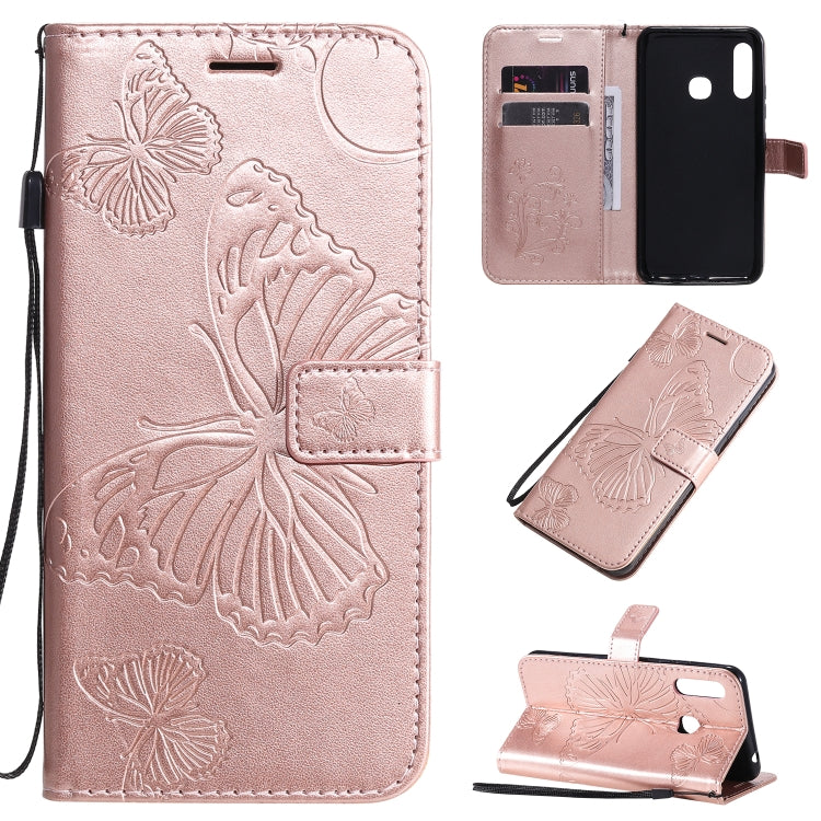 3D Butterflies Embossing Pattern Horizontal Flip Leather Case with Holder & Card Slot & Wallet & Lanyard, For Galaxy A21, For Galaxy A70e, For Galaxy A81 / M60s / Note10 Lite