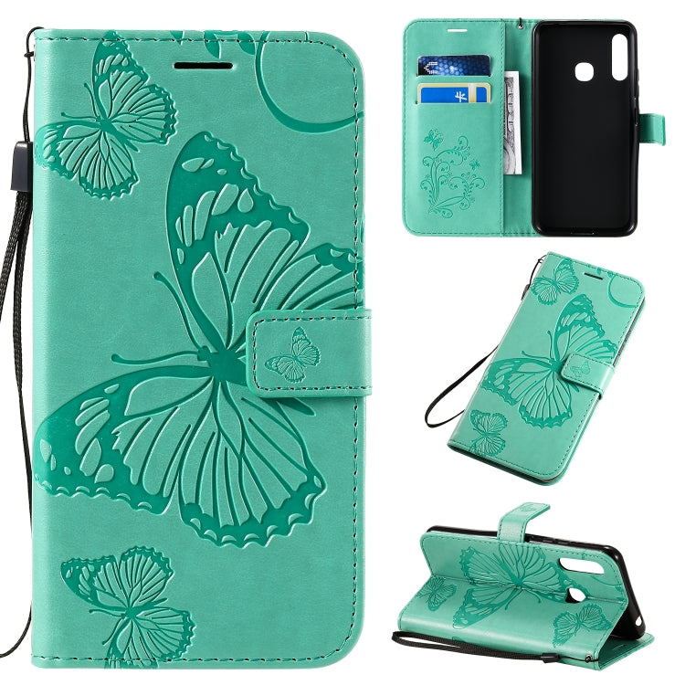 3D Butterflies Embossing Pattern Horizontal Flip Leather Case with Holder & Card Slot & Wallet & Lanyard, For Galaxy A21, For Galaxy A70e, For Galaxy A81 / M60s / Note10 Lite