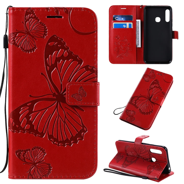 3D Butterflies Embossing Pattern Horizontal Flip Leather Case with Holder & Card Slot & Wallet & Lanyard, For Galaxy A21, For Galaxy A70e, For Galaxy A81 / M60s / Note10 Lite
