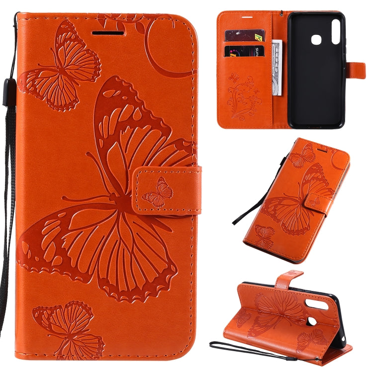 3D Butterflies Embossing Pattern Horizontal Flip Leather Case with Holder & Card Slot & Wallet & Lanyard, For Galaxy A21, For Galaxy A70e, For Galaxy A81 / M60s / Note10 Lite