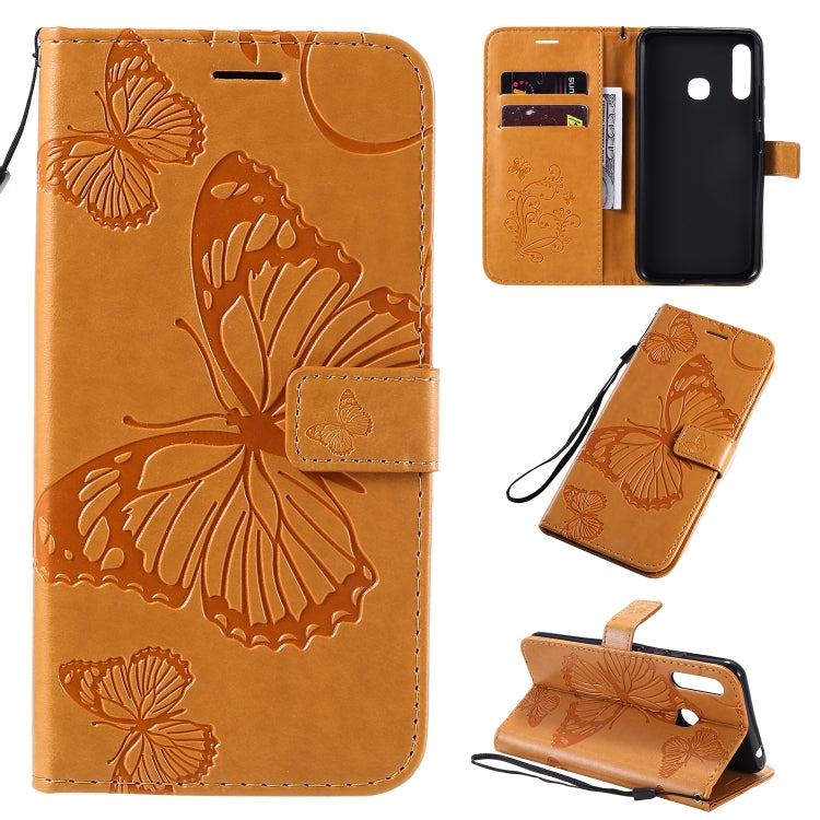 3D Butterflies Embossing Pattern Horizontal Flip Leather Case with Holder & Card Slot & Wallet & Lanyard, For Galaxy A21, For Galaxy A70e, For Galaxy A81 / M60s / Note10 Lite