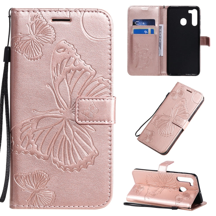 3D Butterflies Embossing Pattern Horizontal Flip Leather Case with Holder & Card Slot & Wallet & Lanyard, For Galaxy A21, For Galaxy A70e, For Galaxy A81 / M60s / Note10 Lite