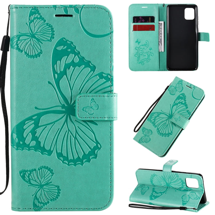 3D Butterflies Embossing Pattern Horizontal Flip Leather Case with Holder & Card Slot & Wallet & Lanyard, For Galaxy A21, For Galaxy A70e, For Galaxy A81 / M60s / Note10 Lite