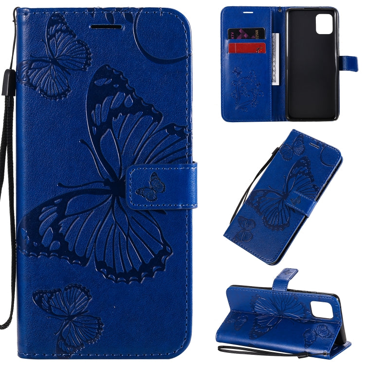 3D Butterflies Embossing Pattern Horizontal Flip Leather Case with Holder & Card Slot & Wallet & Lanyard, For Galaxy A21, For Galaxy A70e, For Galaxy A81 / M60s / Note10 Lite