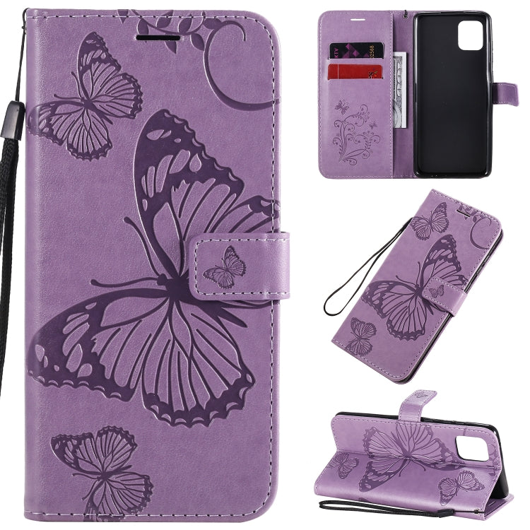 3D Butterflies Embossing Pattern Horizontal Flip Leather Case with Holder & Card Slot & Wallet & Lanyard, For Galaxy A21, For Galaxy A70e, For Galaxy A81 / M60s / Note10 Lite