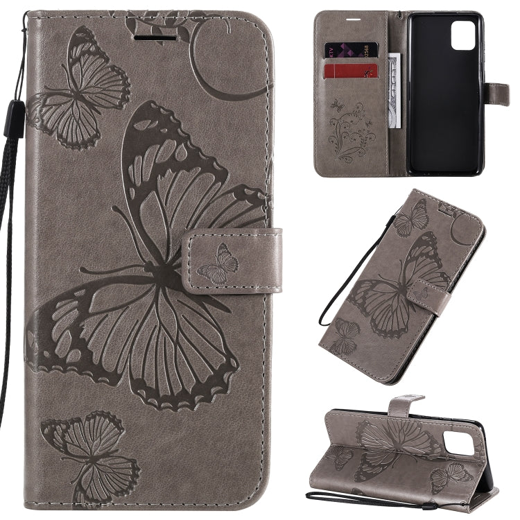 3D Butterflies Embossing Pattern Horizontal Flip Leather Case with Holder & Card Slot & Wallet & Lanyard, For Galaxy A21, For Galaxy A70e, For Galaxy A81 / M60s / Note10 Lite