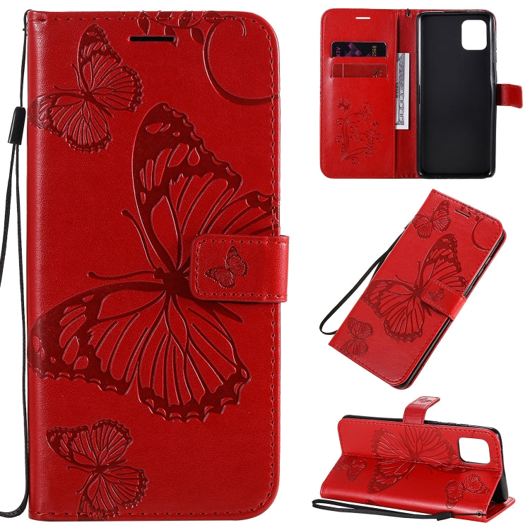 3D Butterflies Embossing Pattern Horizontal Flip Leather Case with Holder & Card Slot & Wallet & Lanyard, For Galaxy A21, For Galaxy A70e, For Galaxy A81 / M60s / Note10 Lite
