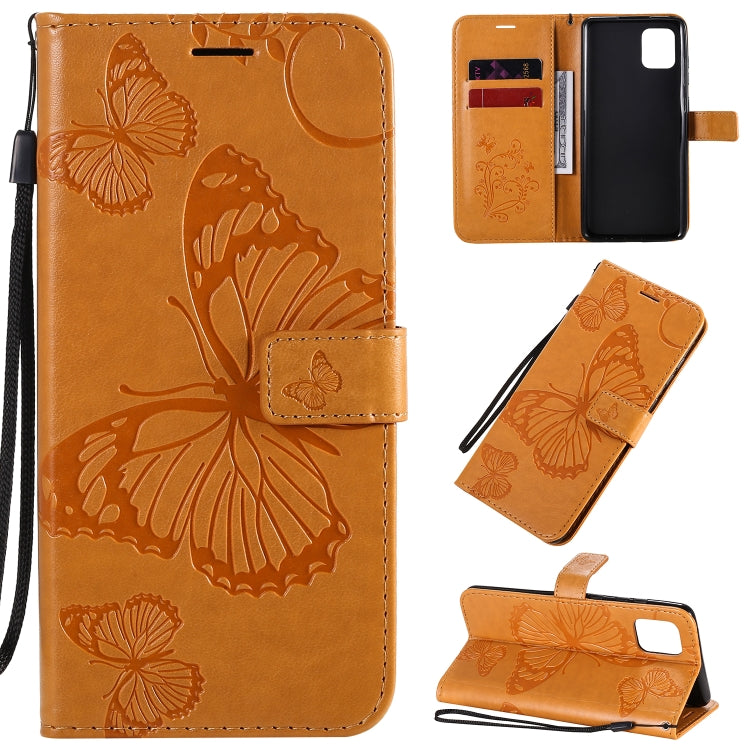 3D Butterflies Embossing Pattern Horizontal Flip Leather Case with Holder & Card Slot & Wallet & Lanyard, For Galaxy A21, For Galaxy A70e, For Galaxy A81 / M60s / Note10 Lite