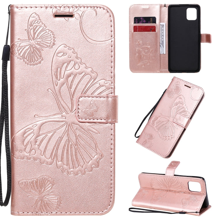 3D Butterflies Embossing Pattern Horizontal Flip Leather Case with Holder & Card Slot & Wallet & Lanyard, For Galaxy A21, For Galaxy A70e, For Galaxy A81 / M60s / Note10 Lite
