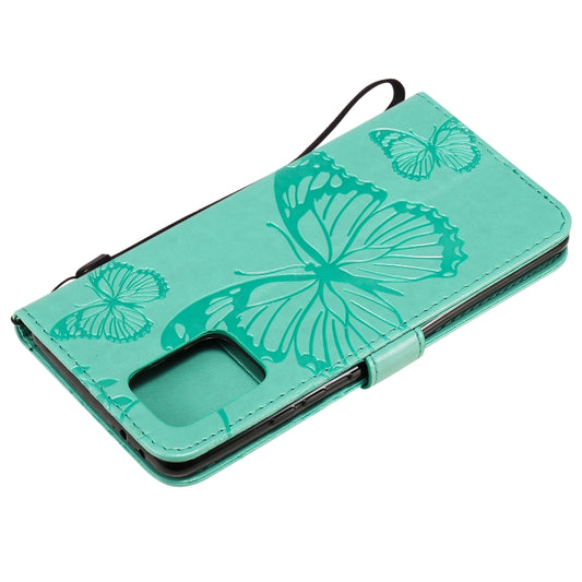 Samsung Galaxy M31 flip case with butterfly texture, wallet slots, and wrist lanyard attachment