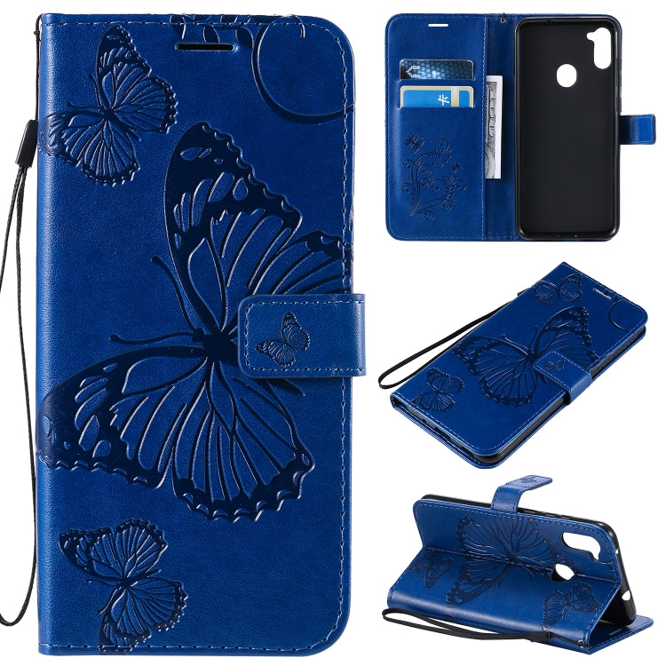 3D Butterflies Embossing Pattern Horizontal Flip Leather Case with Holder & Card Slot & Wallet & Lanyard, For Galaxy A91 / M80s / S10 Lite, For Galaxy M11, For Galaxy M31