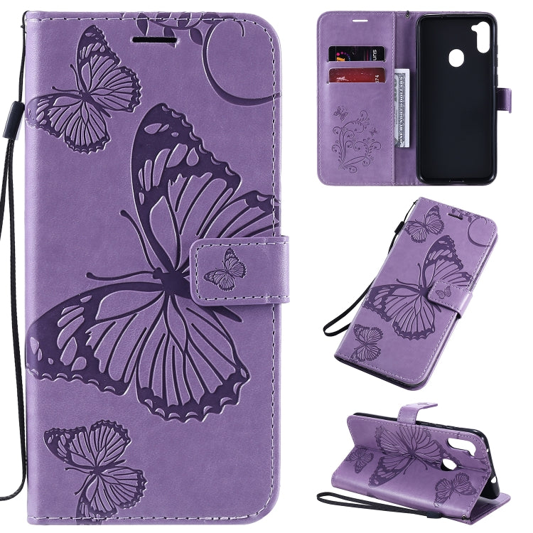 3D Butterflies Embossing Pattern Horizontal Flip Leather Case with Holder & Card Slot & Wallet & Lanyard, For Galaxy A91 / M80s / S10 Lite, For Galaxy M11, For Galaxy M31