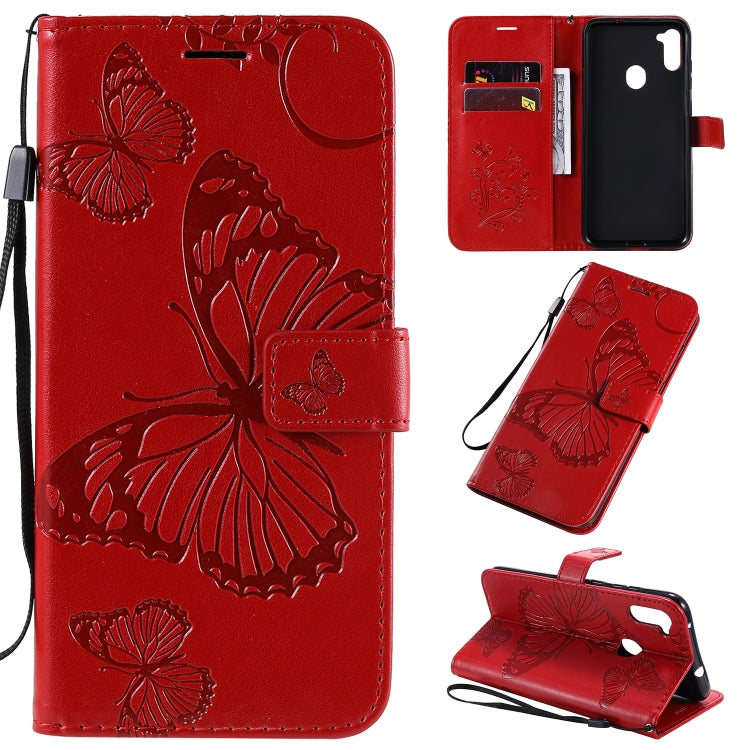 3D Butterflies Embossing Pattern Horizontal Flip Leather Case with Holder & Card Slot & Wallet & Lanyard, For Galaxy A91 / M80s / S10 Lite, For Galaxy M11, For Galaxy M31