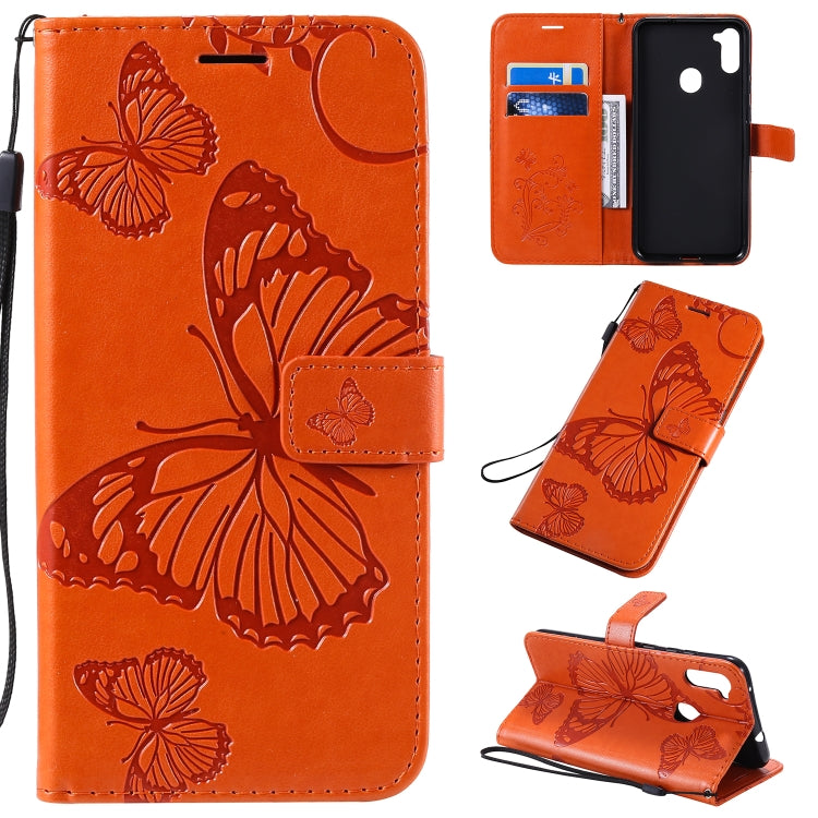 3D Butterflies Embossing Pattern Horizontal Flip Leather Case with Holder & Card Slot & Wallet & Lanyard, For Galaxy A91 / M80s / S10 Lite, For Galaxy M11, For Galaxy M31
