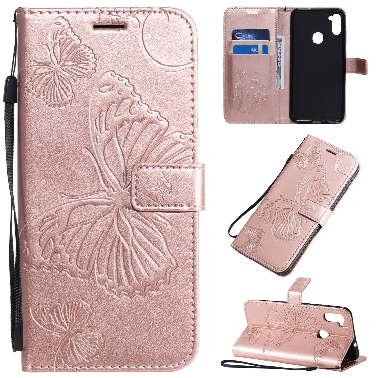 3D Butterflies Embossing Pattern Horizontal Flip Leather Case with Holder & Card Slot & Wallet & Lanyard, For Galaxy A91 / M80s / S10 Lite, For Galaxy M11, For Galaxy M31