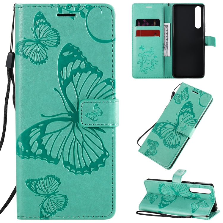 3D Butterflies Embossing Pattern Horizontal Flip Leather Case with Holder & Card Slot & Wallet & Lanyard, For Sony Xperia 1 II, For Xiaomi Mi 10 5G / Mi 10 Pro 5G