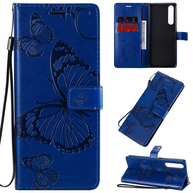 3D Butterflies Embossing Pattern Horizontal Flip Leather Case with Holder & Card Slot & Wallet & Lanyard, For Sony Xperia 1 II, For Xiaomi Mi 10 5G / Mi 10 Pro 5G