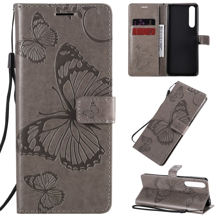 3D Butterflies Embossing Pattern Horizontal Flip Leather Case with Holder & Card Slot & Wallet & Lanyard, For Sony Xperia 1 II, For Xiaomi Mi 10 5G / Mi 10 Pro 5G