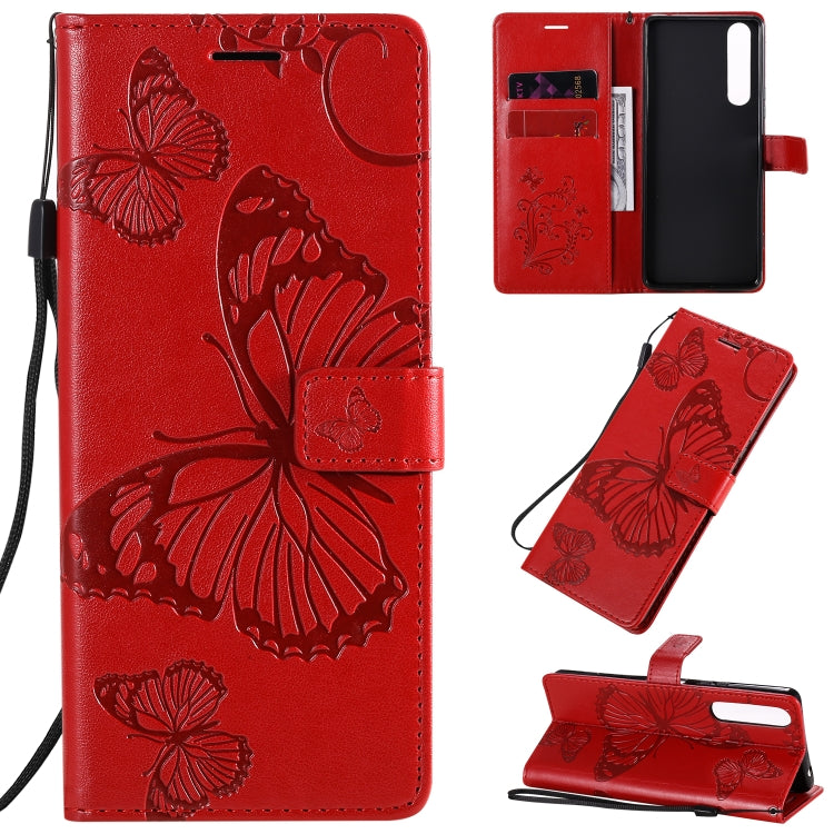 3D Butterflies Embossing Pattern Horizontal Flip Leather Case with Holder & Card Slot & Wallet & Lanyard, For Sony Xperia 1 II, For Xiaomi Mi 10 5G / Mi 10 Pro 5G