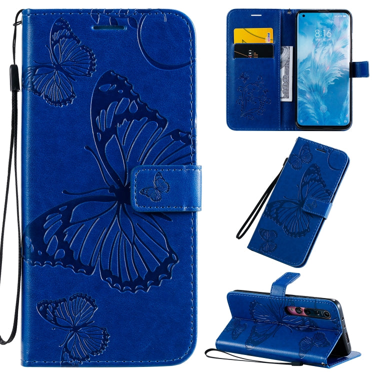 3D Butterflies Embossing Pattern Horizontal Flip Leather Case with Holder & Card Slot & Wallet & Lanyard, For Sony Xperia 1 II, For Xiaomi Mi 10 5G / Mi 10 Pro 5G