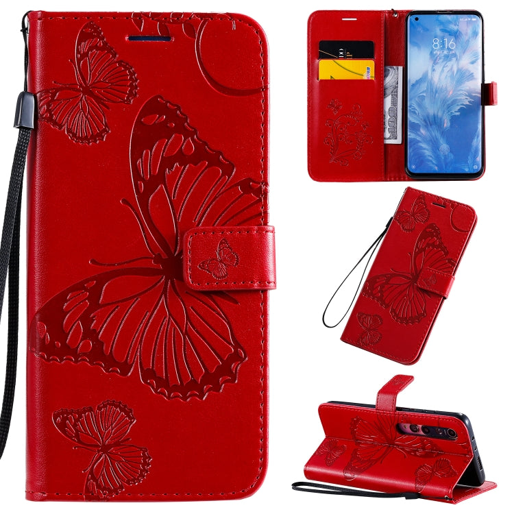 3D Butterflies Embossing Pattern Horizontal Flip Leather Case with Holder & Card Slot & Wallet & Lanyard, For Sony Xperia 1 II, For Xiaomi Mi 10 5G / Mi 10 Pro 5G
