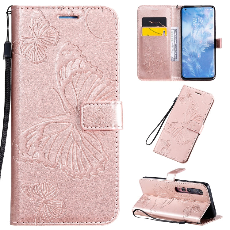 3D Butterflies Embossing Pattern Horizontal Flip Leather Case with Holder & Card Slot & Wallet & Lanyard, For Sony Xperia 1 II, For Xiaomi Mi 10 5G / Mi 10 Pro 5G