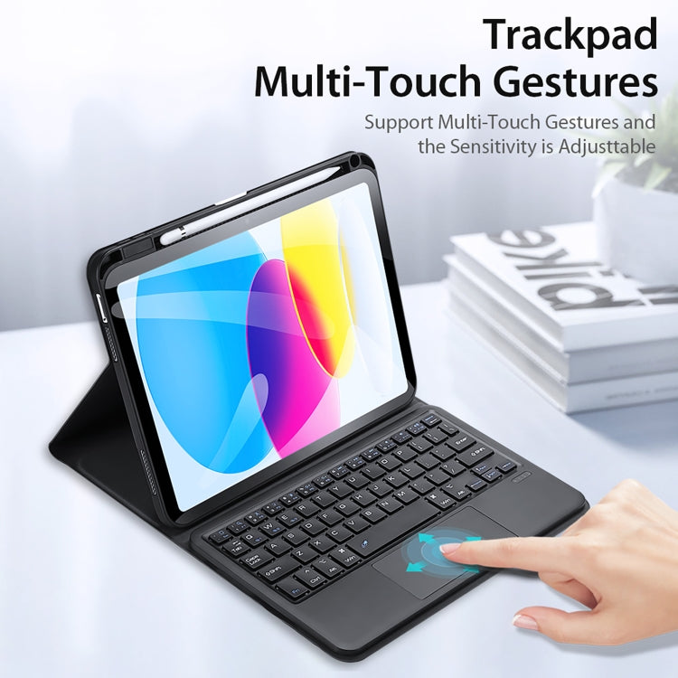 Étui clavier Bluetooth DUX DUCIS en cuir avec pavé tactile et fonction veille intelligente, pour iPad 10e génération 10.9 (2022)